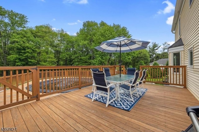 19 Bennington Dr, Mount Olive Twp, NJ 07836 - wooden deck with outdoor dining area