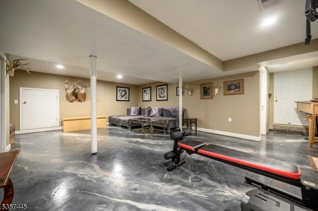 49 Sliker Rd, Lebanon Twp, NJ 08826 - finished basement with baseboards and recessed lighting