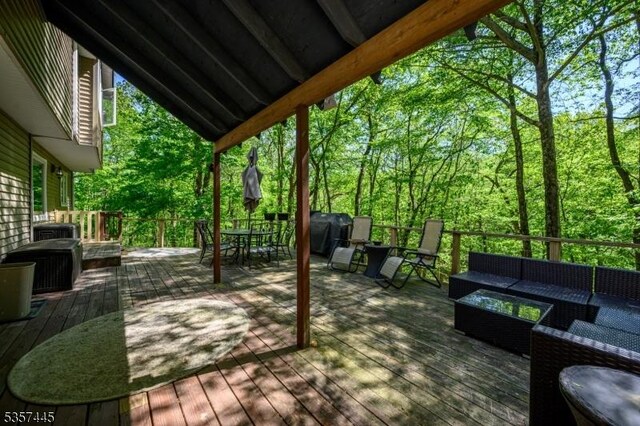 49 Sliker Rd, Lebanon Twp, NJ 08826 - deck with outdoor lounge area and outdoor dining space