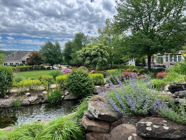 9 Corda Ln, Warren Twp, NJ 07059 - view of yard with a garden pond