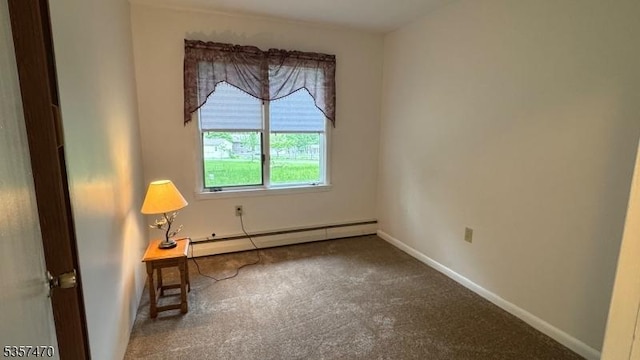 10 Deerpath Rd, Lebanon Twp, NJ 07830 - spare room featuring a baseboard radiator, carpet floors, and baseboards