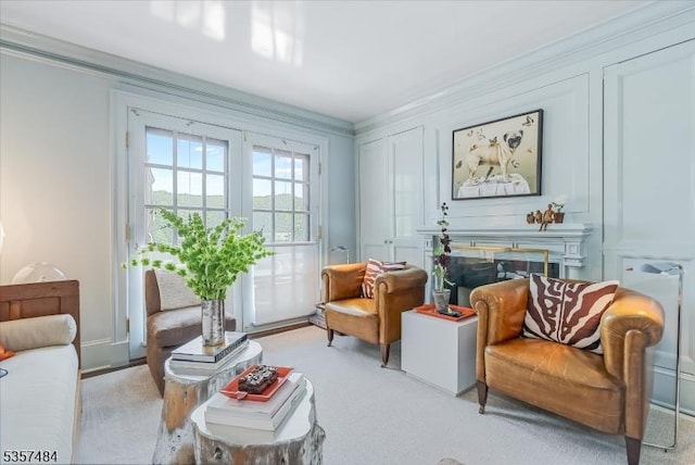 167 Lake End Rd, Rockaway Twp, NJ 07435 - sitting room featuring ornamental molding and light colored carpet