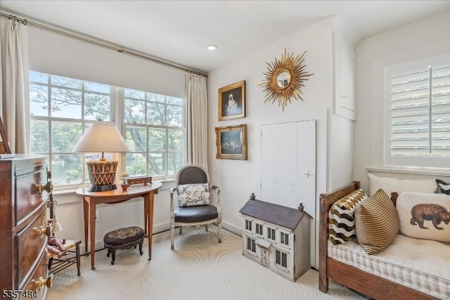 167 Lake End Rd, Rockaway Twp, NJ 07435 - sitting room with carpet and recessed lighting