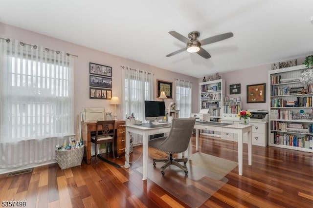 15 Pinehurst Cir, Clinton Twp, NJ 08801 - office space featuring a ceiling fan and wood finished floors