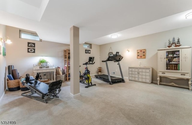 15 Pinehurst Cir, Clinton Twp, NJ 08801 - exercise room featuring carpet flooring and baseboards