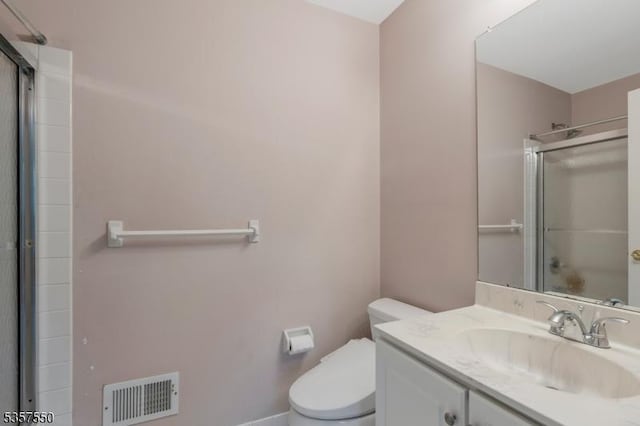 102 Independence Dr, Bernards Twp, NJ 07920 - bathroom with a shower with door, vanity, and toilet