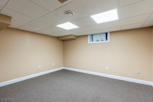 102 Independence Dr, Bernards Twp, NJ 07920 - finished below grade area featuring carpet flooring, baseboards, and a drop ceiling