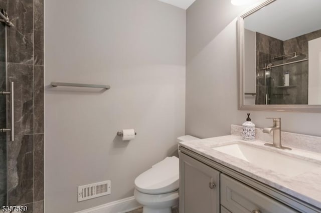 102 Independence Dr, Bernards Twp, NJ 07920 - full bathroom featuring vanity, toilet, a tile shower, and baseboards