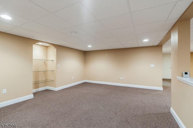 102 Independence Dr, Bernards Twp, NJ 07920 - carpeted empty room featuring baseboards, recessed lighting, and a drop ceiling