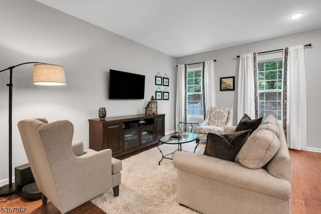 18 Brompton Pl, Randolph Twp, NJ 07869 - living room with wood finished floors and baseboards