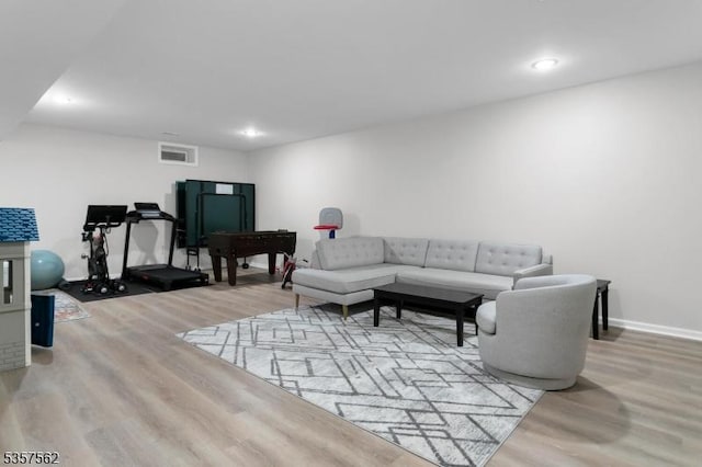 18 Brompton Pl, Randolph Twp, NJ 07869 - living room with wood finished floors, baseboards, and recessed lighting
