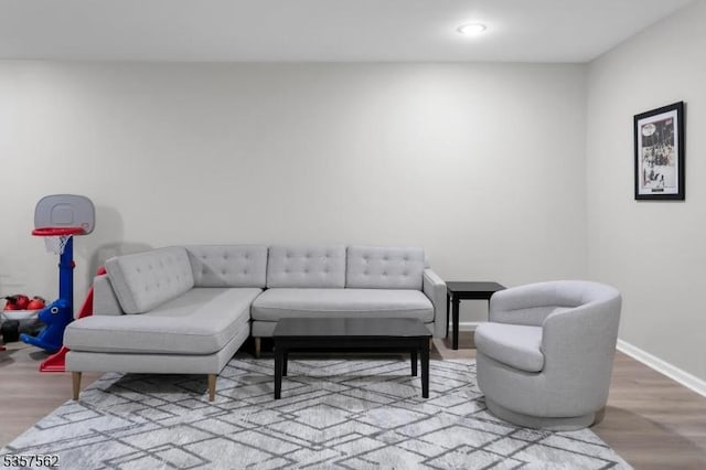 18 Brompton Pl, Randolph Twp, NJ 07869 - living area featuring wood finished floors, baseboards, and recessed lighting