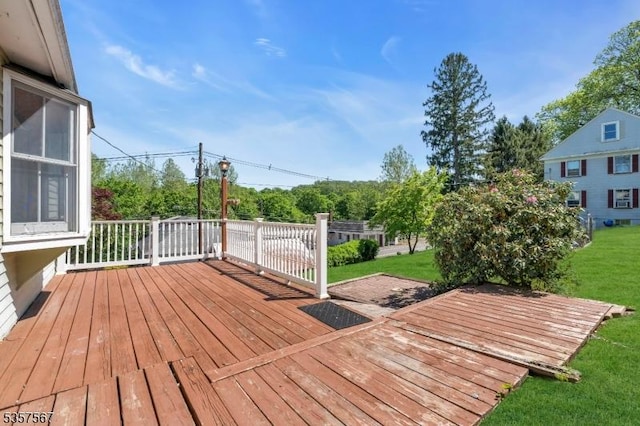 392 Pittstown Rd, Franklin Twp, NJ 08867 - wooden terrace featuring a lawn