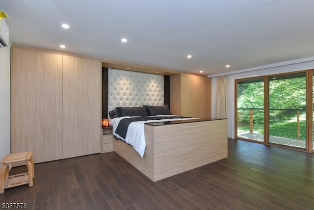 203 Stanhope Rd, Sparta Twp, NJ 07871 - bedroom with dark wood-type flooring, access to exterior, and recessed lighting