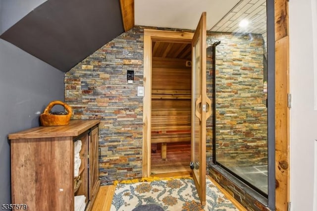interior space with wood finished floors