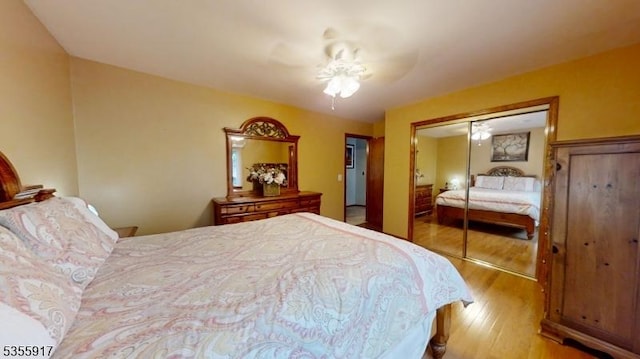 2764 Meister Ave, Union Twp, NJ 07083 - bedroom featuring hardwood / wood-style flooring, a closet, and a ceiling fan