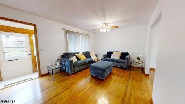 2764 Meister Ave, Union Twp, NJ 07083 - living room featuring wood finished floors and a ceiling fan