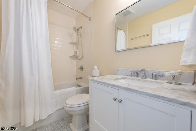 10 Cooper Ln, Long Hill Twp, NJ 07946 - bathroom with vanity, toilet, shower / tub combo, and tile patterned floors