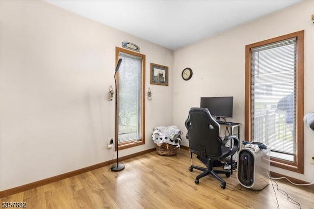 287 Cheyenne Rd, Andover Twp, NJ 07848 - office area featuring baseboards and light wood-style flooring