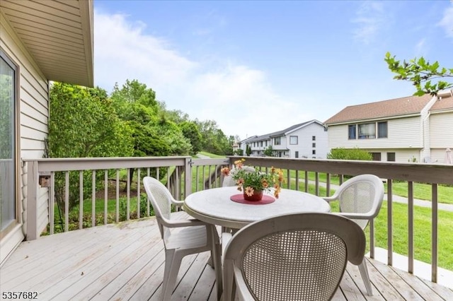 287 Cheyenne Rd, Andover Twp, NJ 07848 - deck featuring outdoor dining space and a residential view