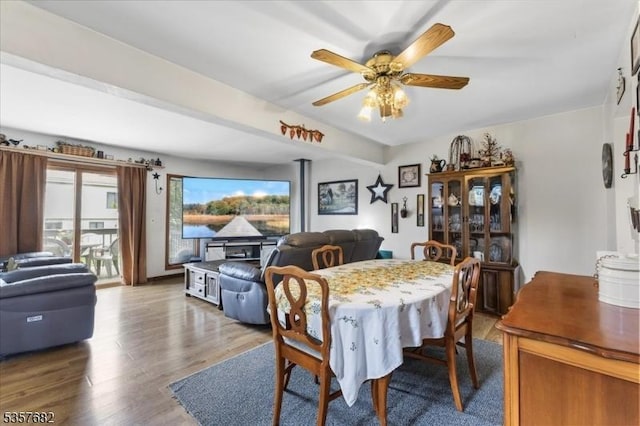 287 Cheyenne Rd, Andover Twp, NJ 07848 - dining area featuring a ceiling fan and wood finished floors
