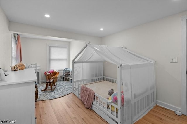 77 E Main St, Mendham Boro, NJ 07945 - bedroom featuring light wood-style floors, recessed lighting, and baseboards
