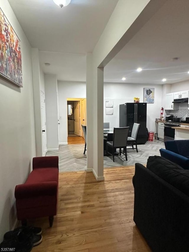 57 N 7th St, Newark City, NJ 07107 - living area featuring light wood-style flooring, recessed lighting, and baseboards