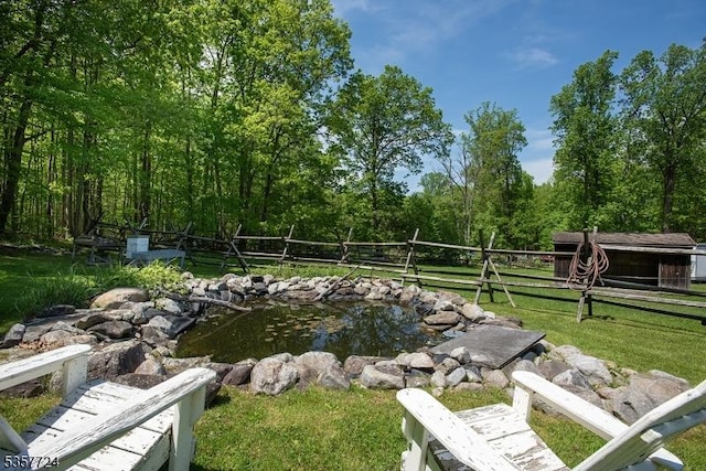 1011 Stillwater Rd, Stillwater Twp, NJ 07860 - view of yard featuring a small pond