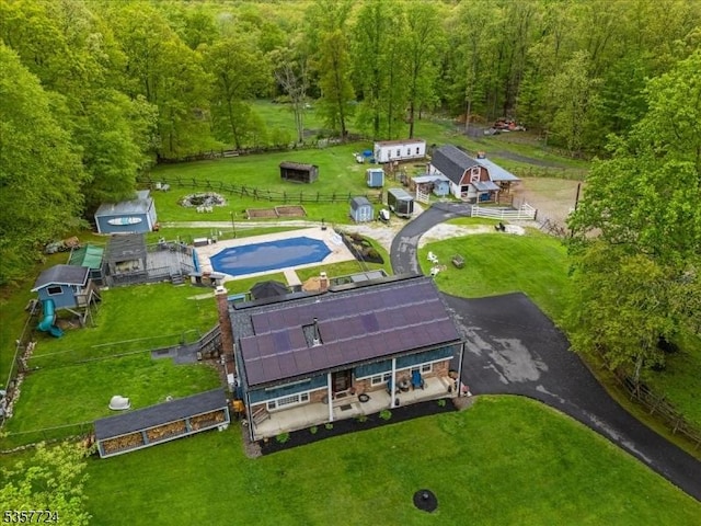 1011 Stillwater Rd, Stillwater Twp, NJ 07860 - aerial view of property and surrounding area with a forest and a pool area