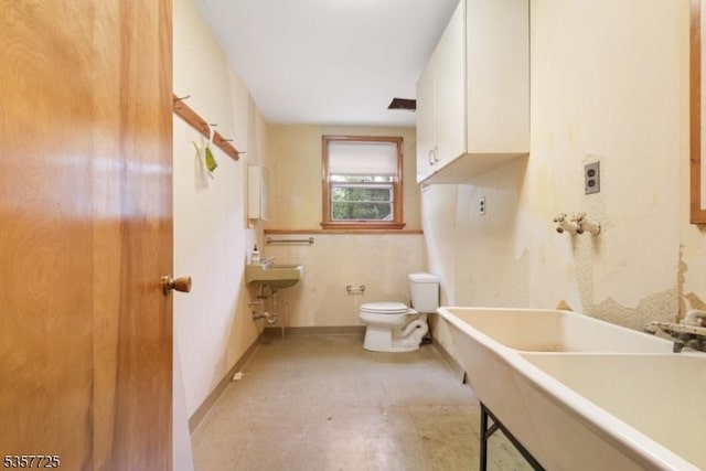 3 Red Maple Ln, Kenilworth Boro, NJ 07033 - bathroom featuring toilet, tile patterned floors, and a sink