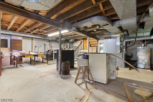 3 Red Maple Ln, Kenilworth Boro, NJ 07033 - unfinished basement with gas water heater and stairs