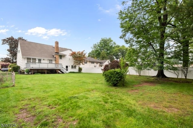 3 Red Maple Ln, Kenilworth Boro, NJ 07033 - view of yard with a wooden deck and stairway