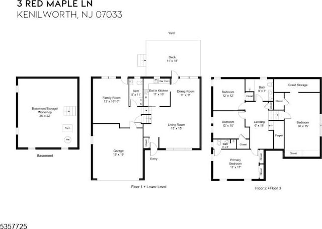 3 Red Maple Ln, Kenilworth Boro, NJ 07033 - property floor plan