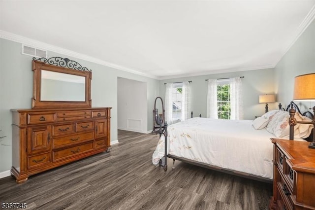4 Rachel Ct, Greenwich Twp, NJ 08886 - bedroom with dark wood-style floors, ornamental molding, and baseboards