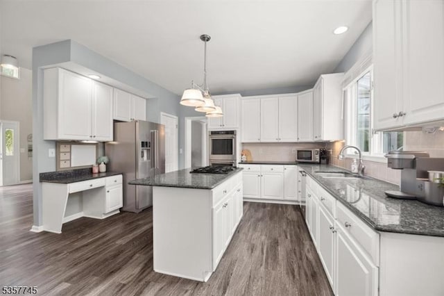 4 Rachel Ct, Greenwich Twp, NJ 08886 - kitchen featuring stainless steel appliances, a sink, healthy amount of natural light, white cabinetry, and recessed lighting