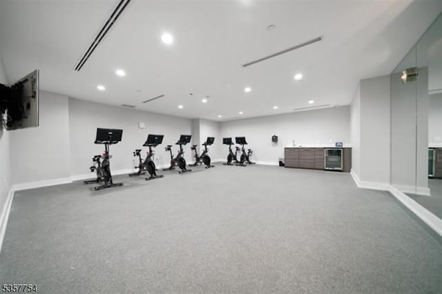 201 Marin Blvd Unit 1507, Jersey City, NJ 07302 - workout area featuring baseboards and recessed lighting