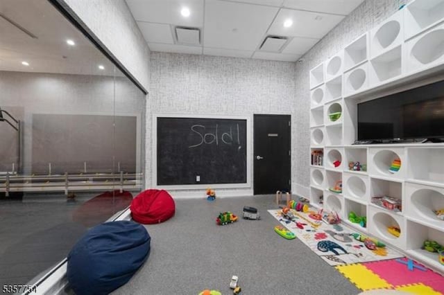 201 Marin Blvd Unit 1507, Jersey City, NJ 07302 - rec room with a drop ceiling