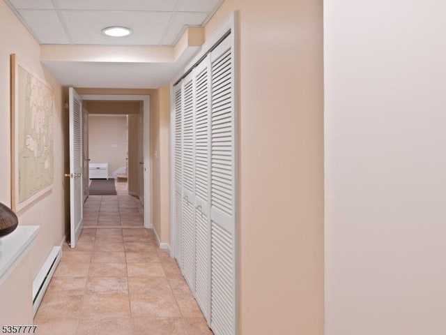 15 Riga Ct, Scotch Plains Twp, NJ 07076 - hall featuring a baseboard radiator and light tile patterned floors