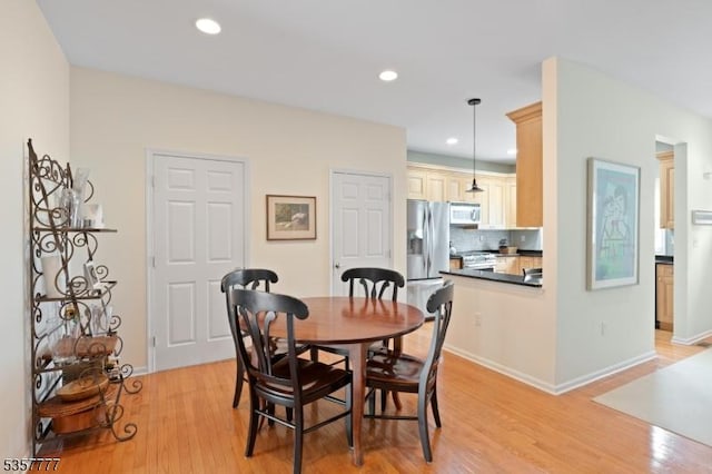 15 Riga Ct, Scotch Plains Twp, NJ 07076 - dining room featuring light wood-style flooring, recessed lighting, and baseboards
