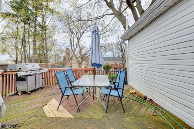 111 Long Hill Rd, Little Falls Twp, NJ 07424 - wooden deck featuring outdoor dining space and grilling area