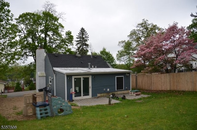 5 Fairview Ave, Mine Hill Twp, NJ 07803 - rear view of house with a chimney and a patio