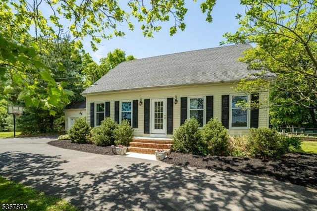 cape cod home with concrete driveway and an attached garage