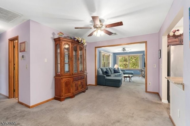 125 Annandale High Bridge Rd, Clinton Twp, NJ 08801 - living area featuring ceiling fan, light colored carpet, and baseboards