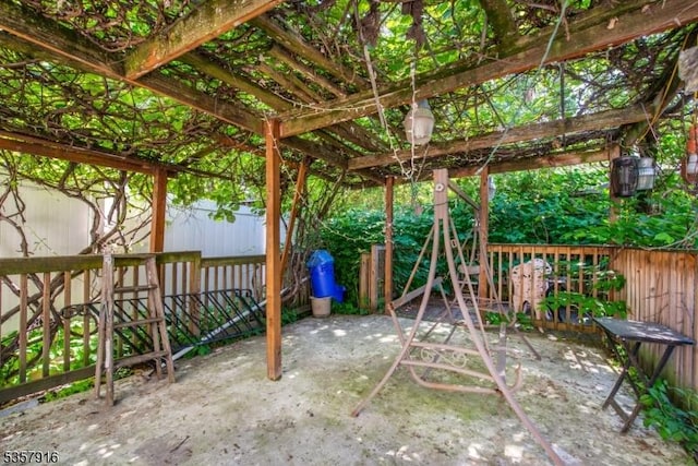 152 Greenwood Ave Unit 2, East Orange City, NJ 07017 - fenced backyard with a patio area and a pergola