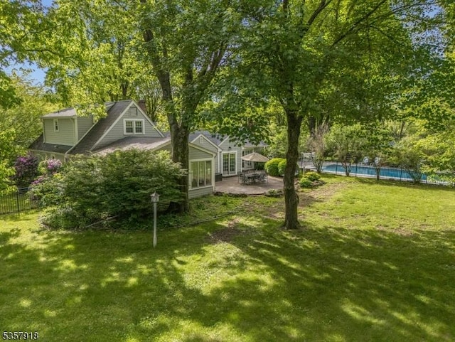 23 Drake Rd, Mendham Boro, NJ 07945 - view of yard with a patio and view of scattered trees