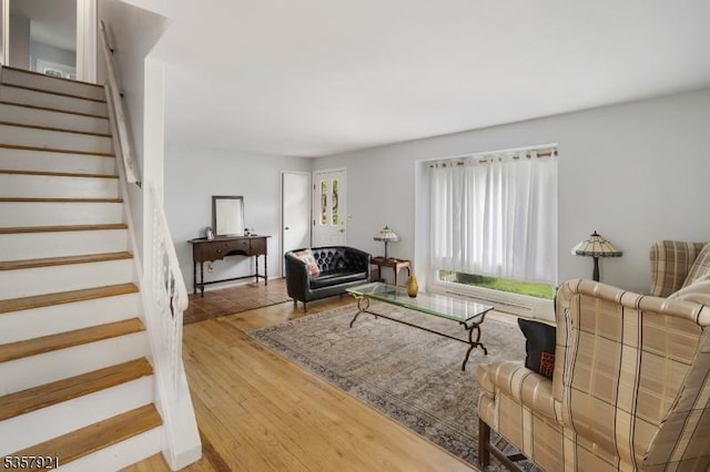 202 Linden Ave, Verona Twp, NJ 07044 - living area with stairs and wood finished floors