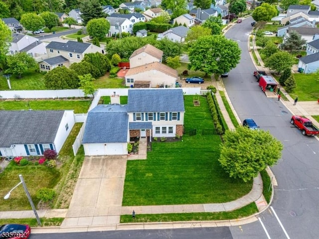 aerial perspective of suburban area