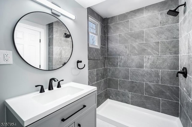 56 Laventhal Ave, Irvington Twp, NJ 07111 - bathroom featuring vanity and tiled shower