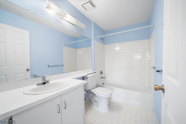 26 Fisher Dr Unit 2704, Franklin Twp, NJ 08823 - bathroom featuring vanity, toilet, tub / shower combination, and tile patterned floors