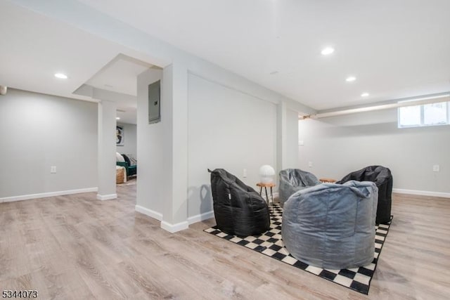 537 Summit Ave, Maplewood Twp, NJ 07040 - sitting room with wood finished floors, recessed lighting, and baseboards